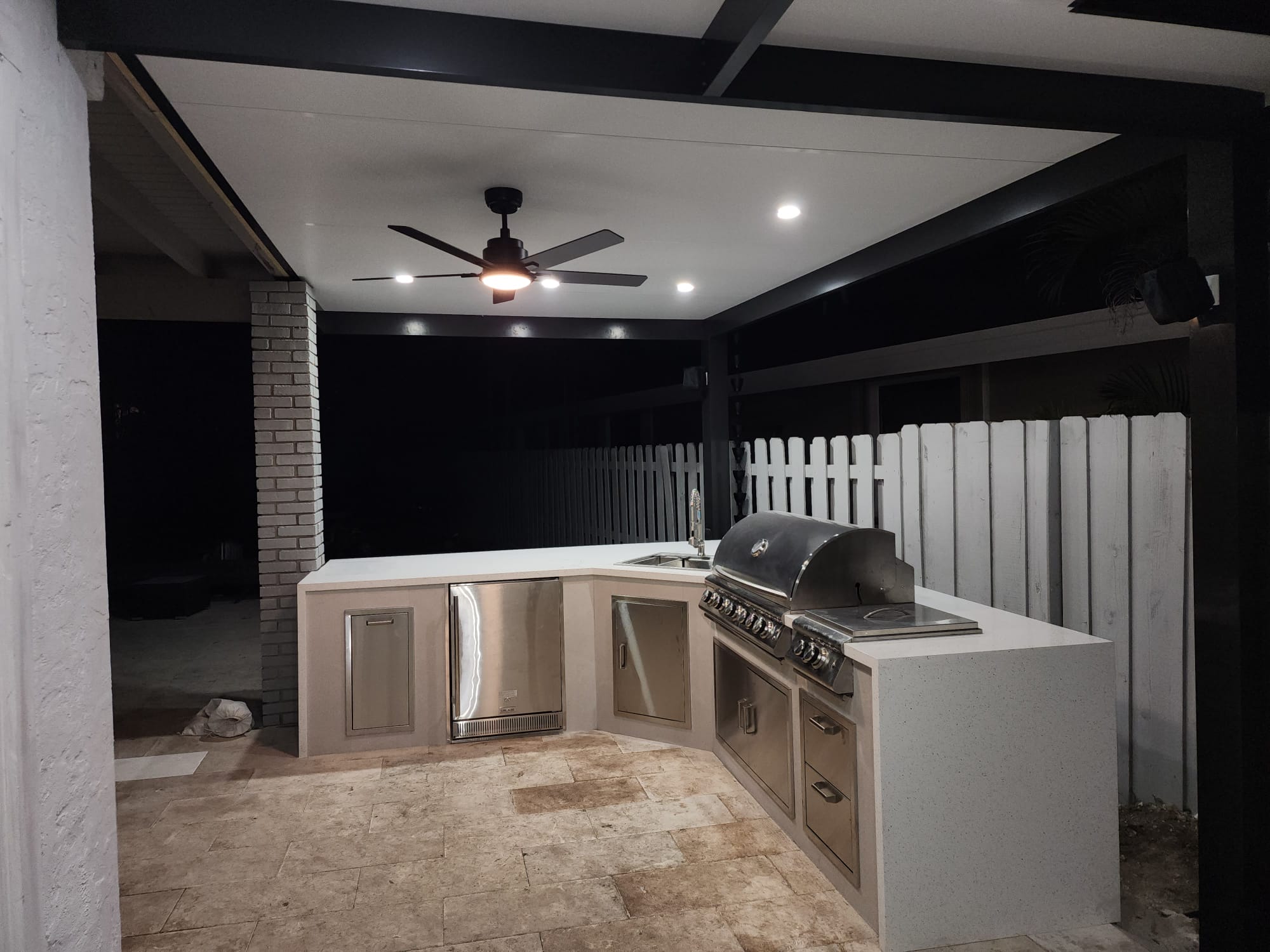 Bravex Trade Services outdoor kitchen and stainless installation detail.